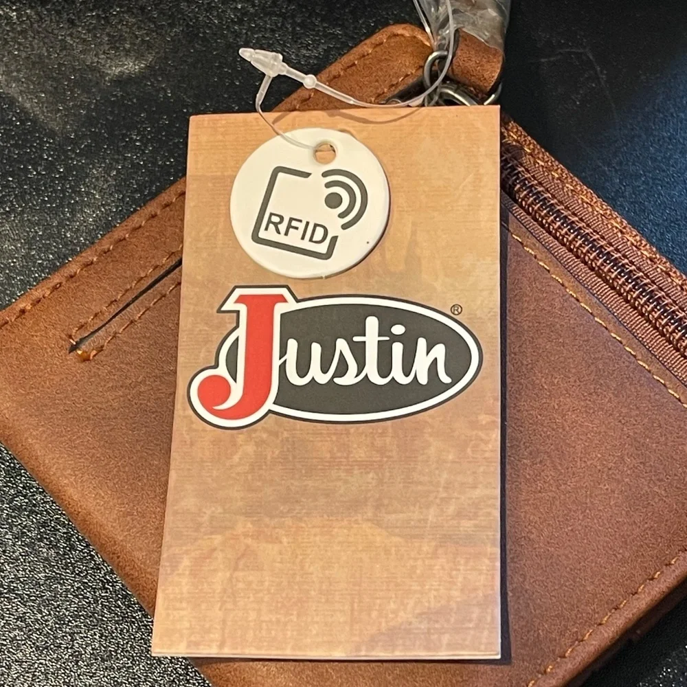 Justin Boots Turquoise Naja Concho Brown Wallet - NWT - Picture 5 of 8